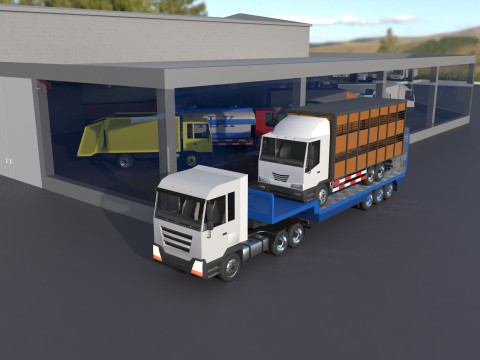 Truck showroom 3D Model