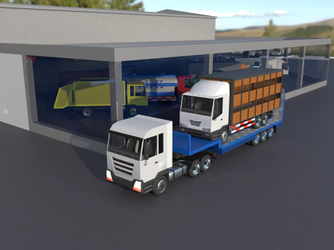 Truck showroom 3D Model
