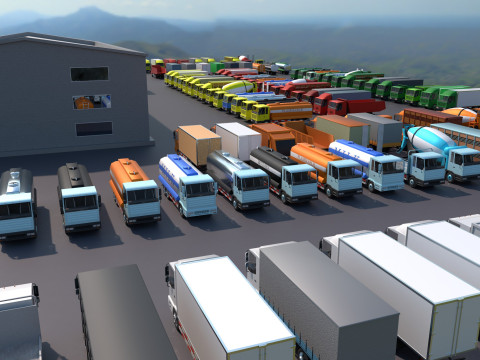 Truck showroom 3D Model