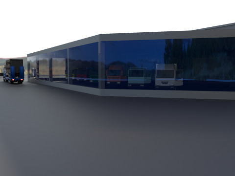 Truck showroom 3D Model
