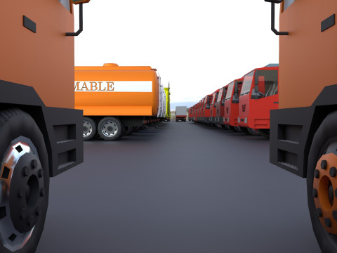 Truck showroom 3D Model