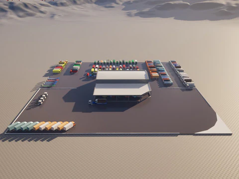 Truck showroom 3D Model