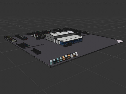 Truck showroom 3D Model