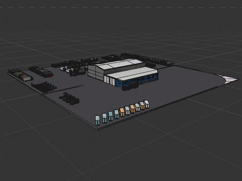 Truck showroom 3D Model