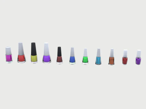 Nail polish set 3D Model