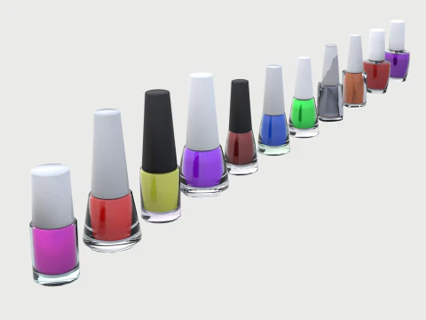 Nail polish set 3D Model