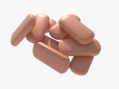 Set of tablets and pills 3D Model