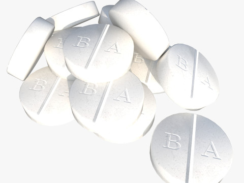 Set of tablets and pills 3D Model