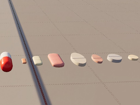 Set of tablets and pills 3D Model