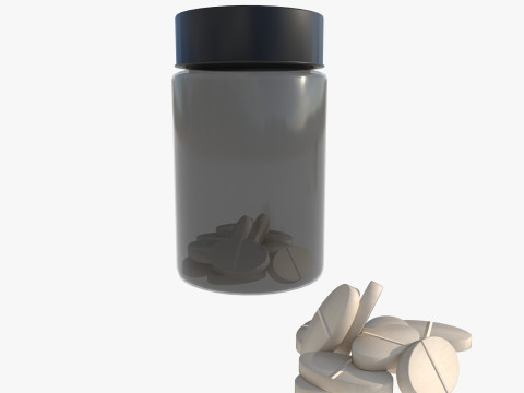 Set of pill bottles 3D Модель