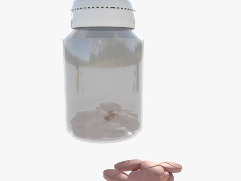 Set of pill bottles 3D Модель