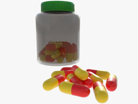 Set of pill bottles 3D Модель