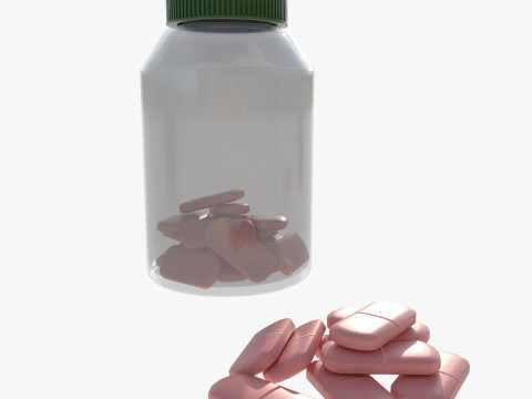 Set of pill bottles 3D Модель