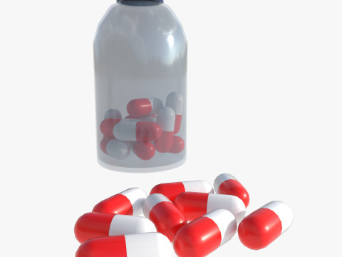 Set of pill bottles 3D Модель