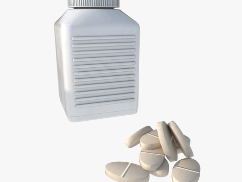 Set of pill bottles 3D Модель