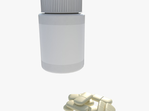 Set of pill bottles 3D Модель