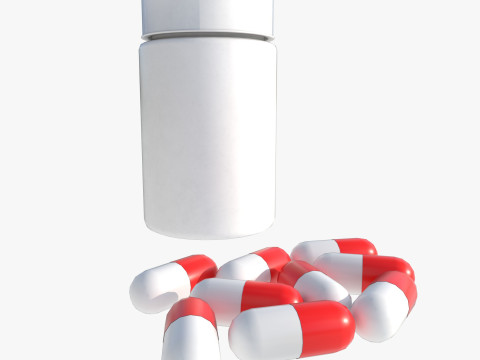 Set of pill bottles 3D Модель