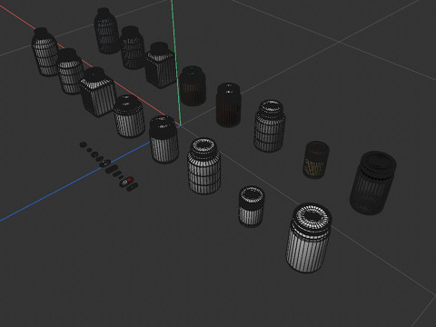 Set of pill bottles 3D Модель