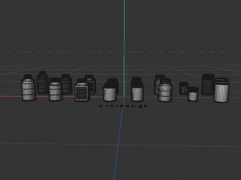 Set of pill bottles 3D Модель