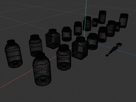 Set of pill bottles 3D Модель