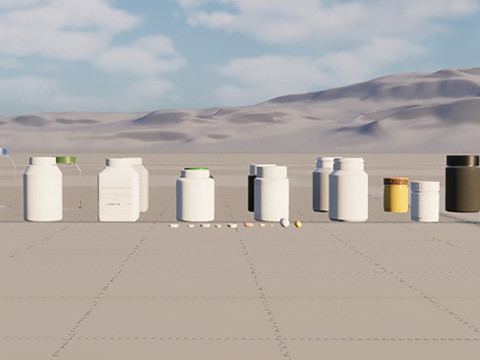 Set of pill bottles 3D Модель