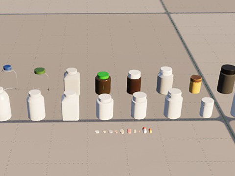 Set of pill bottles 3D Модель