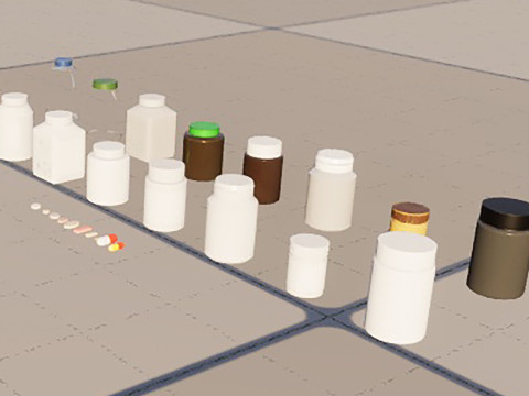 Set of pill bottles 3D Модель