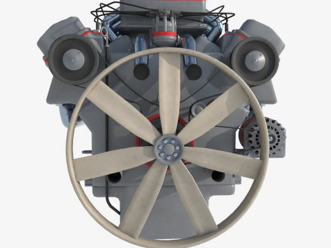 8 cylinder truck engine 3D Model