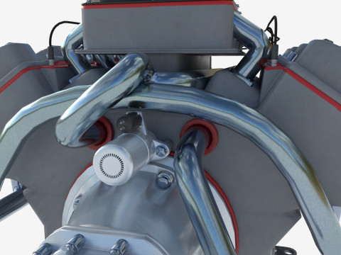 8 cylinder truck engine 3D Model