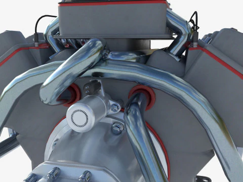 8 cylinder truck engine 3D Model