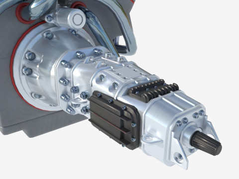 8 cylinder truck engine 3D Model