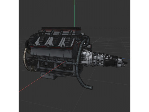 8 cylinder truck engine 3D Model