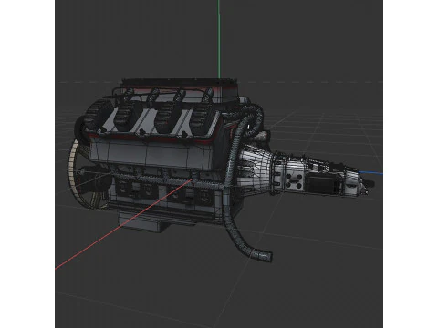 8 cylinder truck engine 3D Model