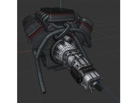 8 cylinder truck engine 3D Model