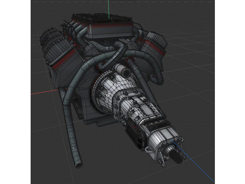 8 cylinder truck engine 3D Model