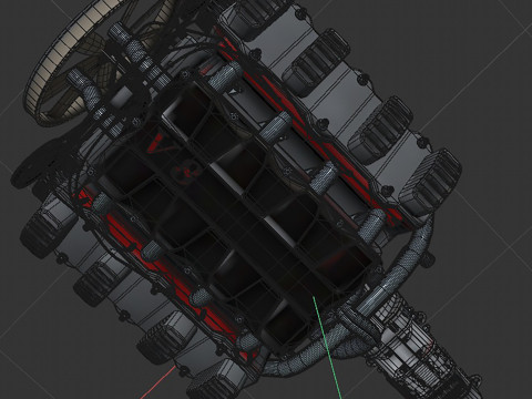 8 cylinder truck engine 3D Model