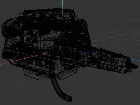 8 cylinder truck engine 3D Model