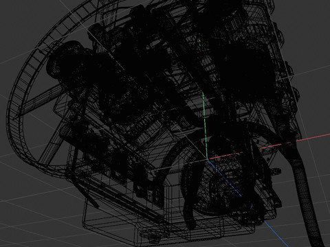 8 cylinder truck engine 3D Model