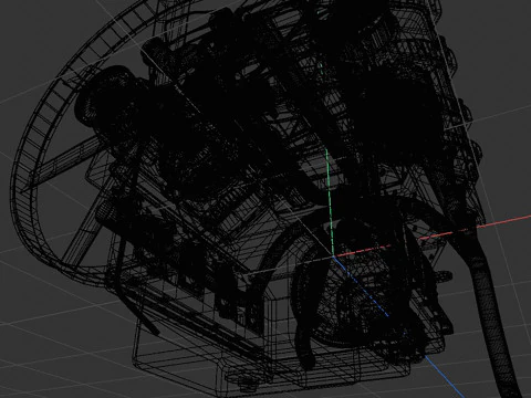8 cylinder truck engine 3D Model