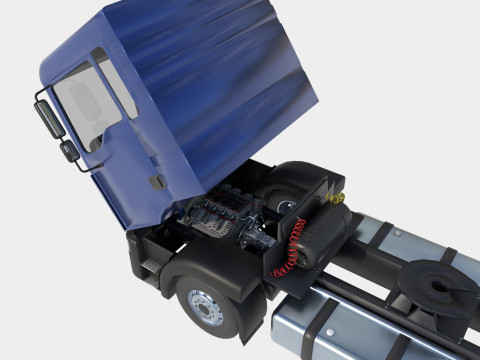 2-axle truck tractor 3D Model