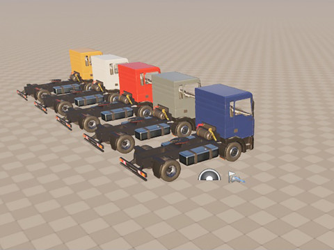 2-axle truck tractor 3D Model