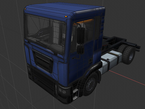 2-axle truck tractor 3D Model