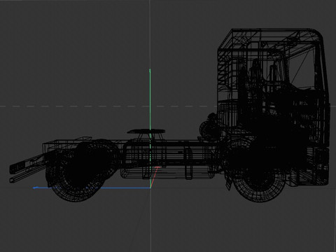 2-axle truck tractor 3D Model