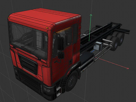 3-axle truck 3D Model