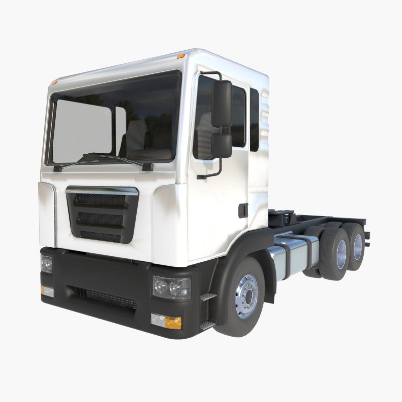 3-axle truck tractor 3D Model .c4d .max .obj .3ds .fbx .stl .blend 