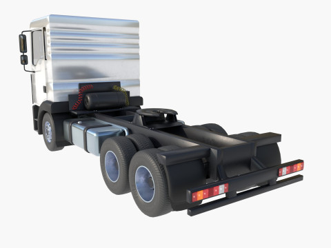 3-axle truck tractor 3D Model
