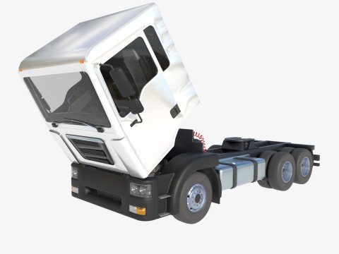 3-axle truck tractor 3D Model