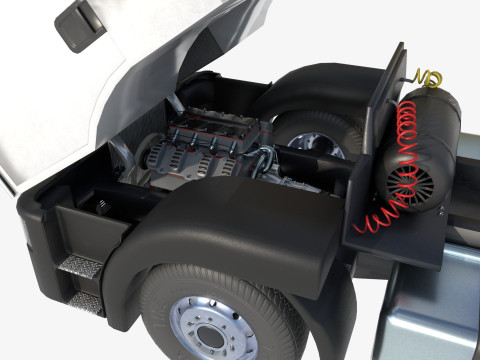3-axle truck tractor 3D Model
