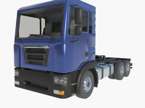 3-axle truck tractor 3D Model