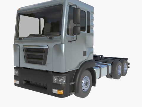 3-axle truck tractor 3D Model